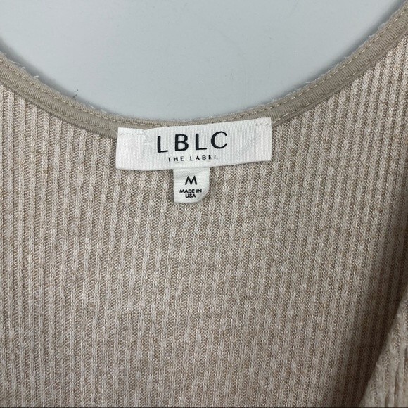 LBLC The Label Samantha High Waisted Ribbed Jumpsuit in Oatmeal Beige Revolve M - Picture 7 of 16